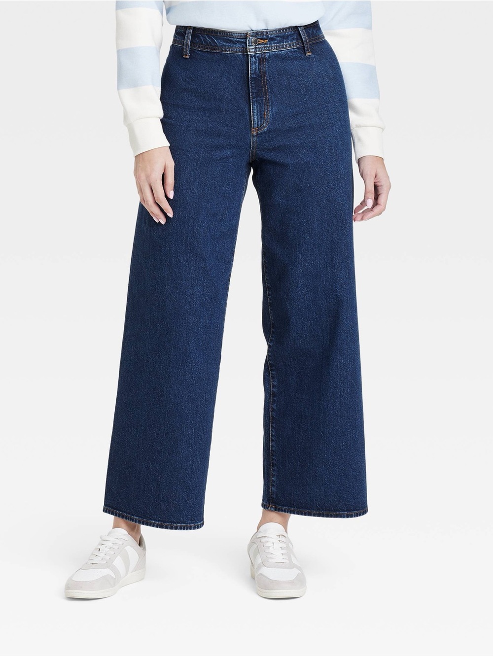 Universal Dark Blue High-Rise Wide Leg Jeans